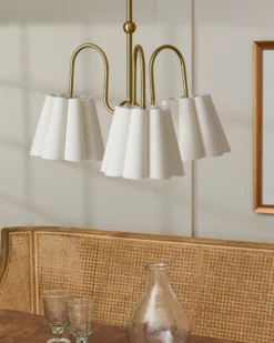 Odette Linen Scallop Chandelier