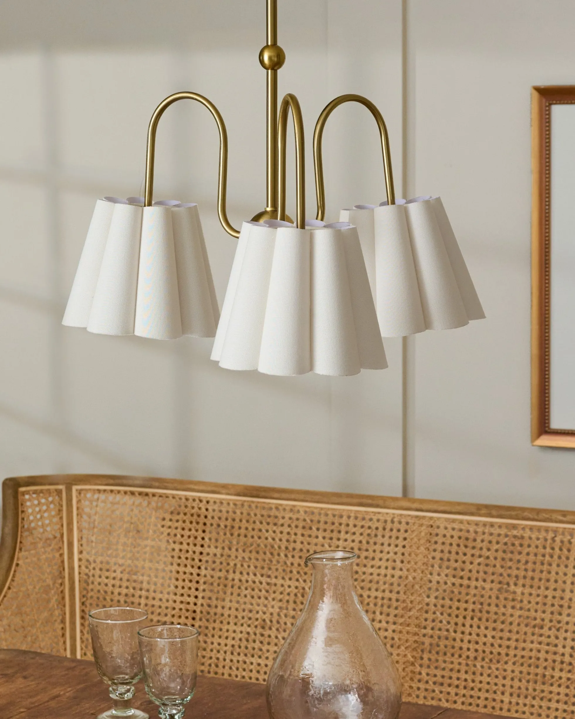 Odette Linen Scallop Chandelier
