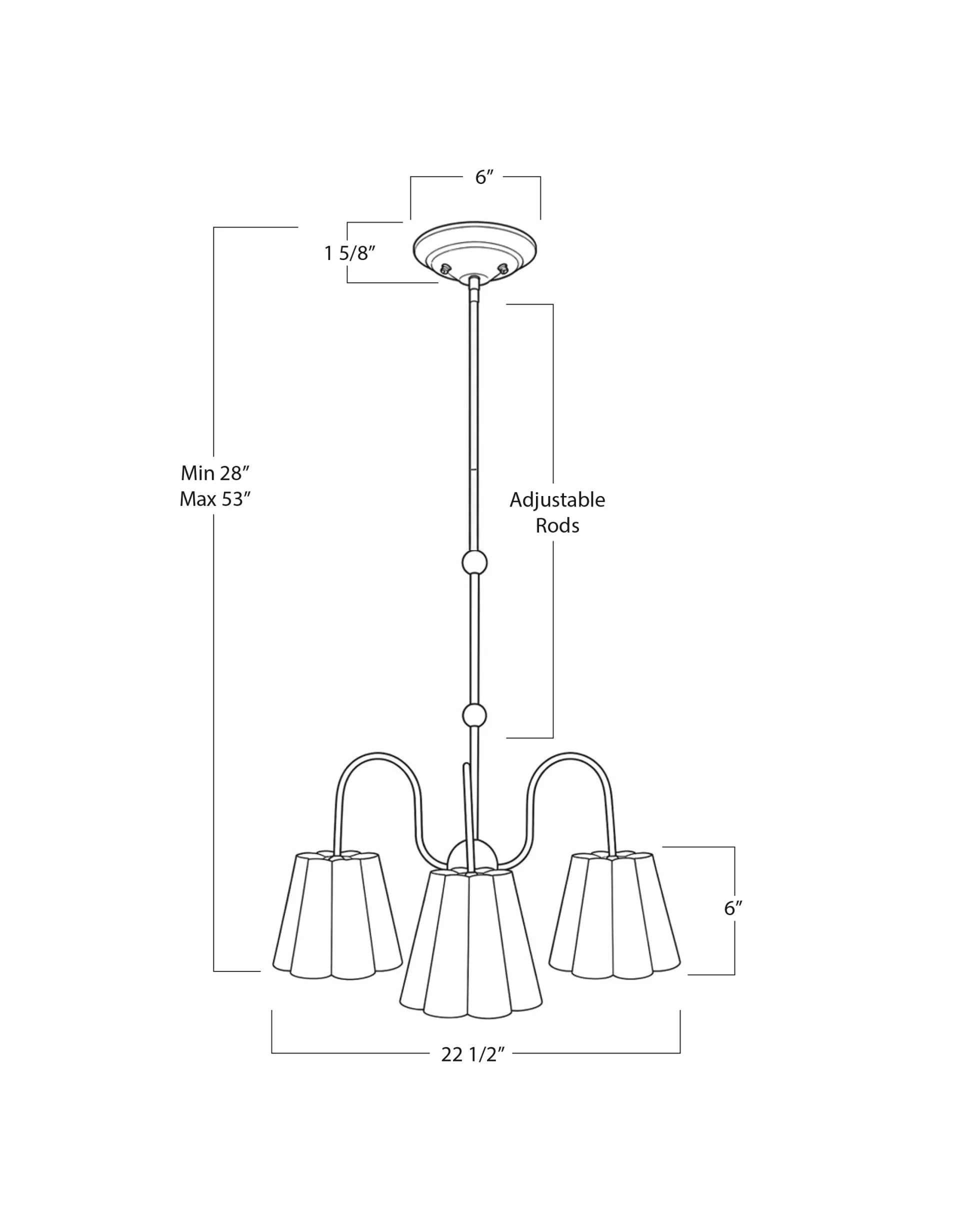 Odette Linen Scallop Chandelier