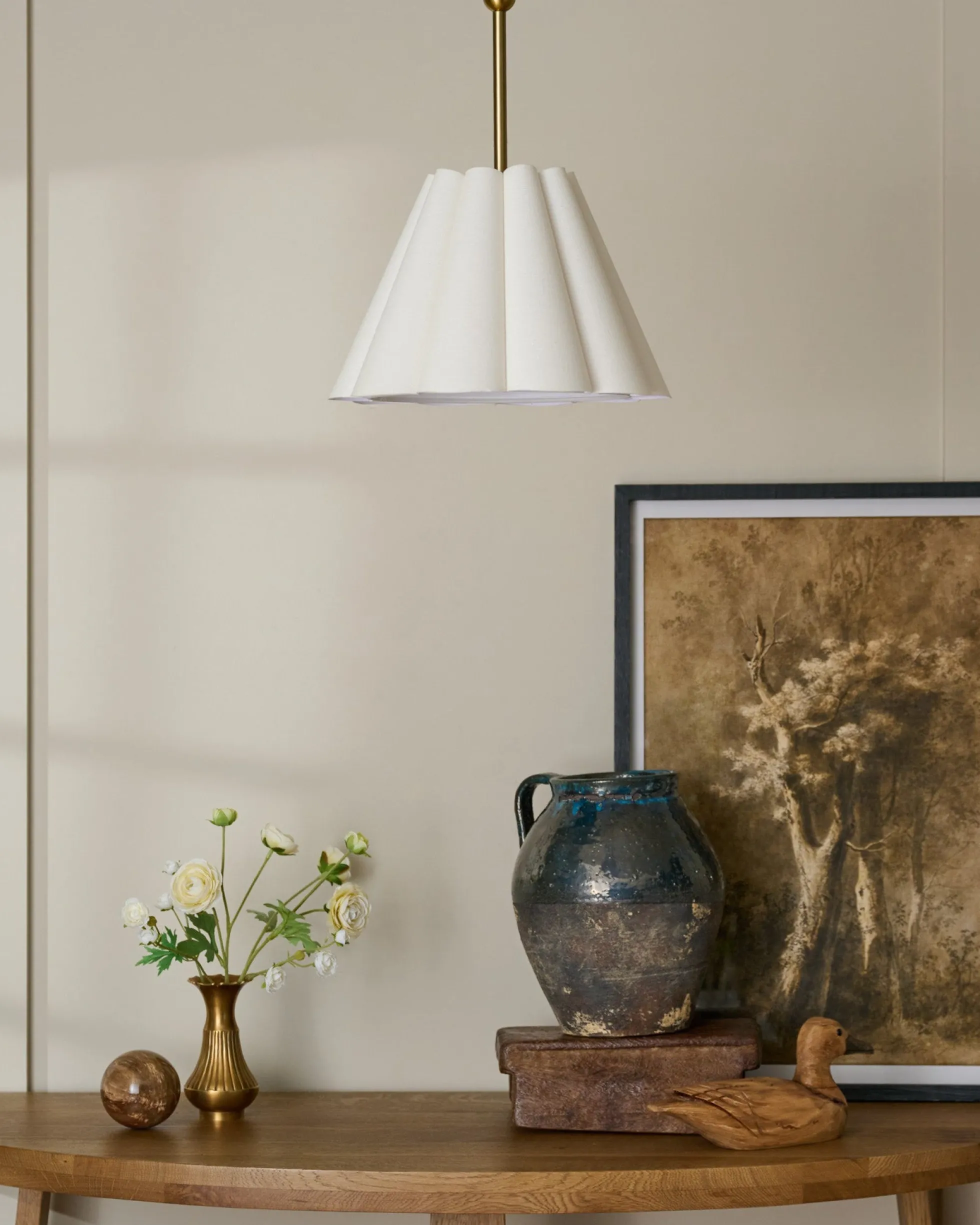 Odette Linen Scallop Pendant (12"-20")