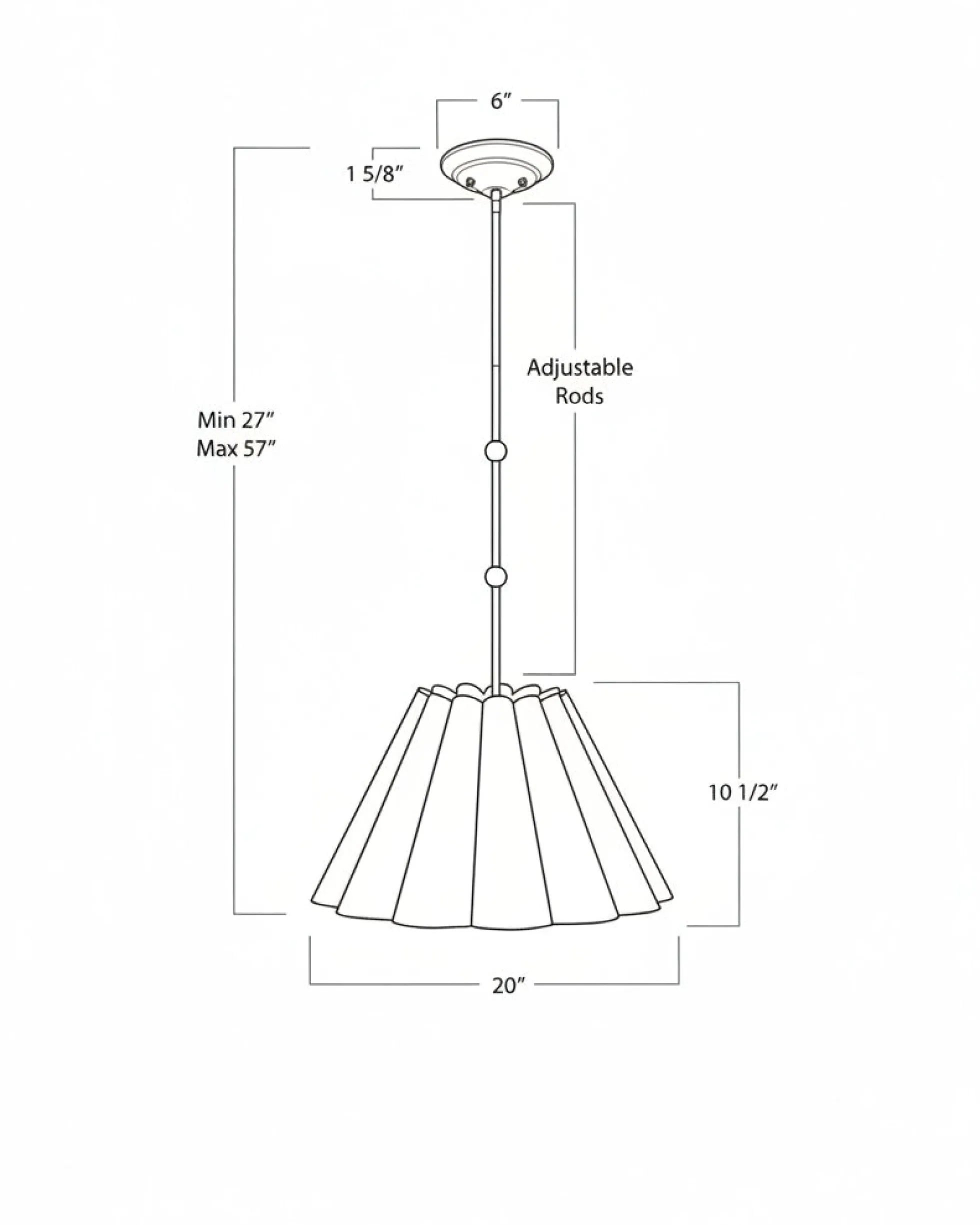 Odette Linen Scallop Pendant (12"-20")
