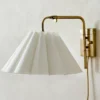 Odette Linen Scallop Swivel Plug-In Sconce