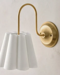 Odette Linen Scallop Wired Sconce