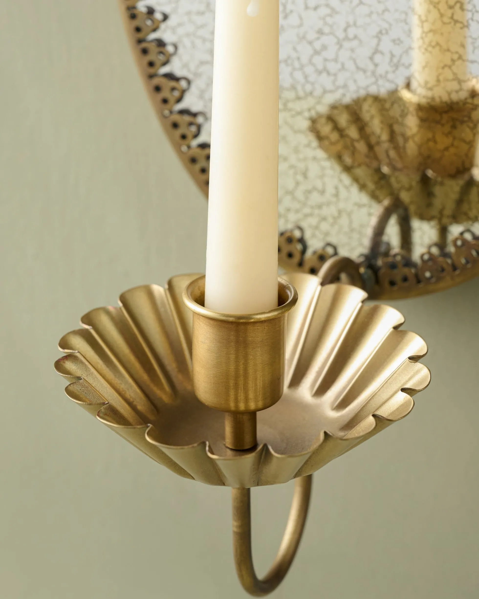 Oval Antique Mirrored Sconce
