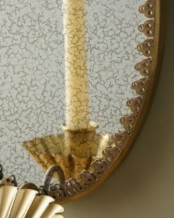 Oval Antique Mirrored Sconce