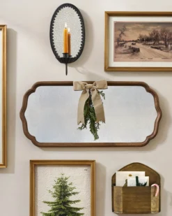 Oval Antique Mirrored Sconce