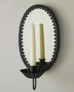 Oval Antique Mirrored Sconce