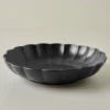 Oversized Black Scalloped Serving Bowl