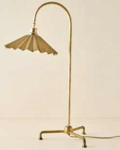 Oversized Brass Pleat Task Lamp