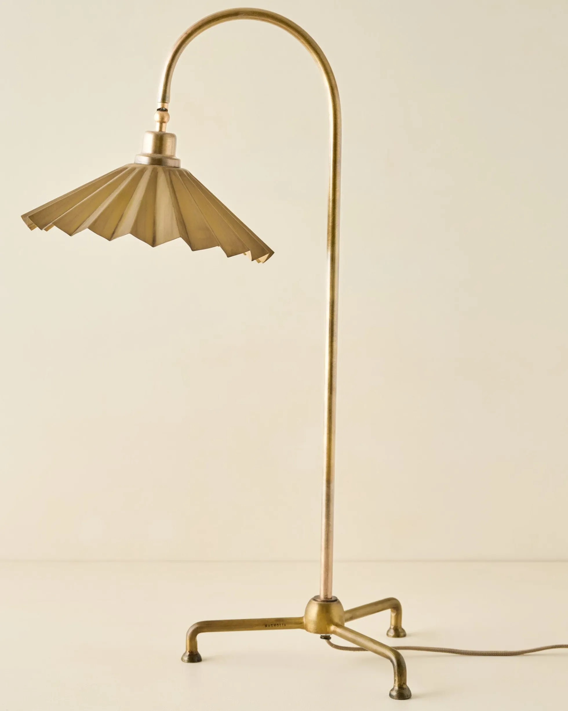 Oversized Brass Pleat Task Lamp