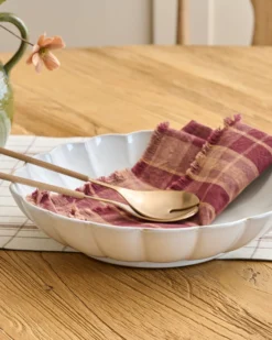 Oversized Cream Scalloped Serving Bowl