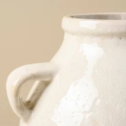 Oversized Distressed White Crackle Vase