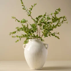 Oversized Distressed White Crackle Vase