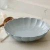 Oversized Grey Scalloped Serving Bowl