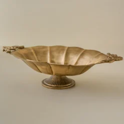 Oversized Ornate Brass Pedestal Bowl