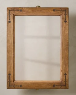 Penelope Wood and Brass Swivel Mirror