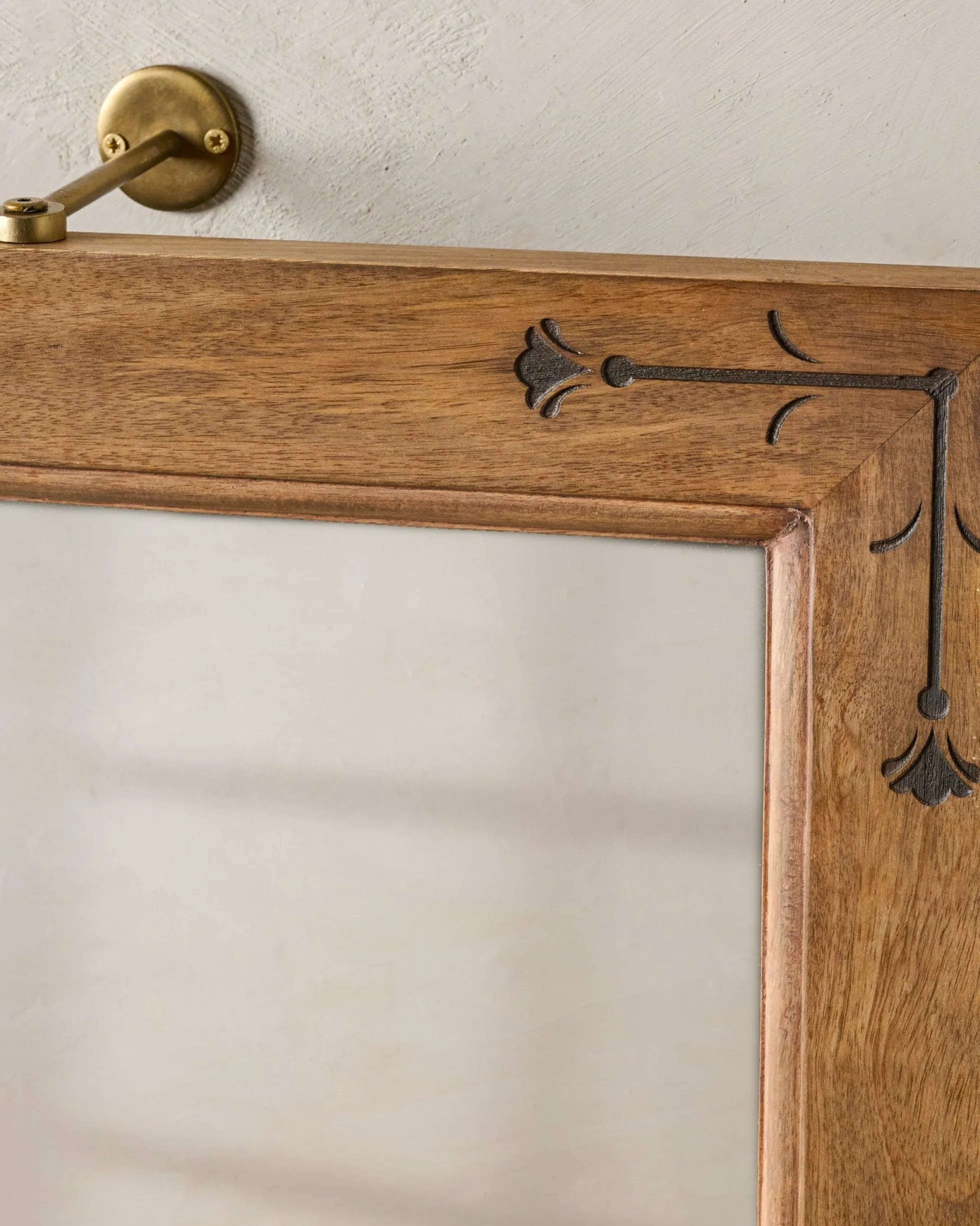 Penelope Wood and Brass Swivel Mirror