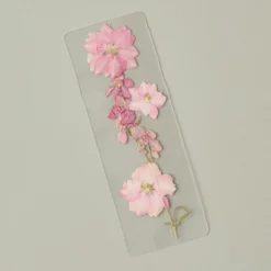 Pink Larkspurs Pressed Floral Bookmark