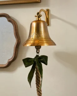 Polished Brass Etched Wall Bell