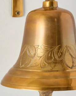 Polished Brass Etched Wall Bell