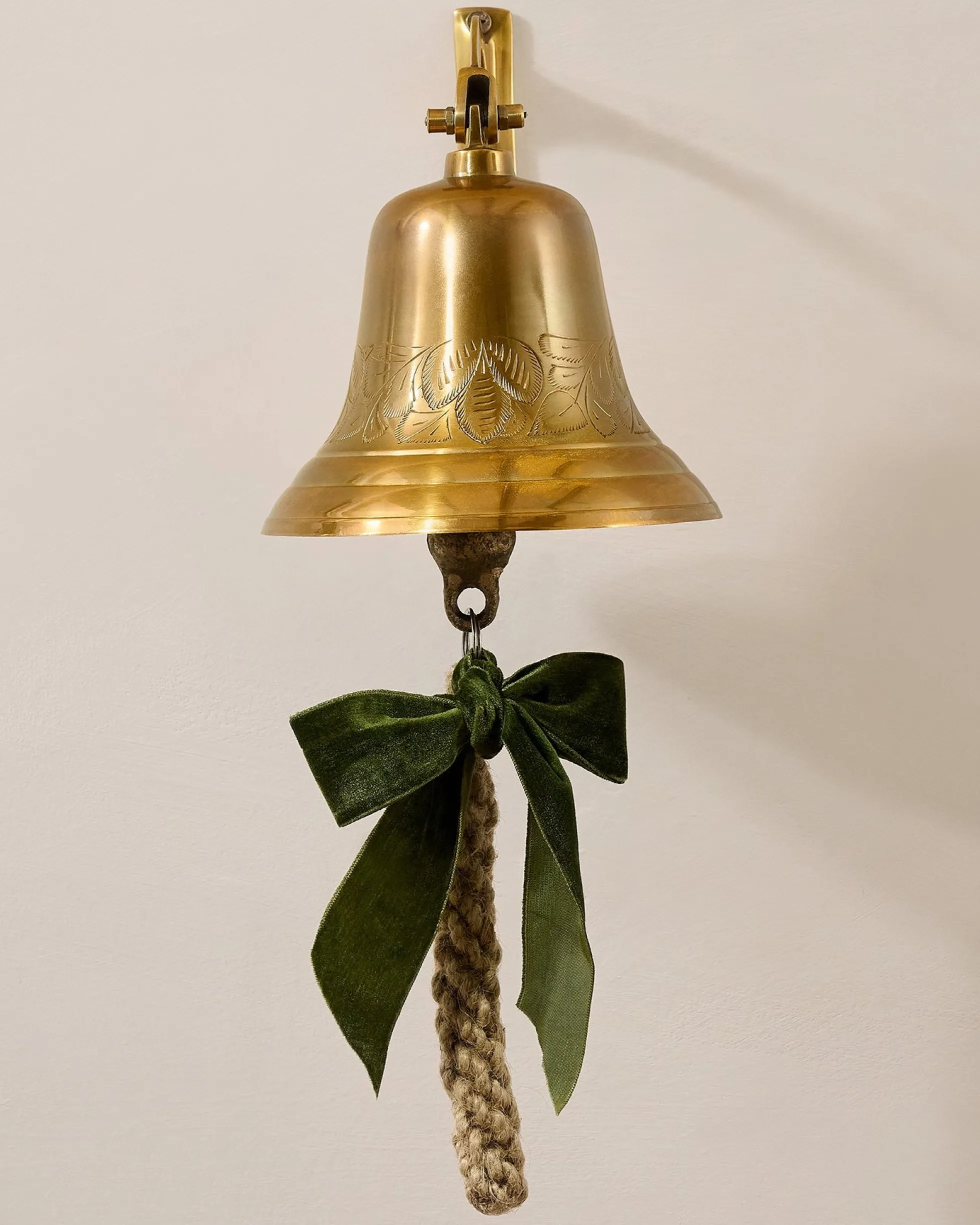 Polished Brass Etched Wall Bell