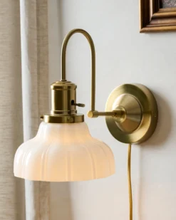 Polly Milk Glass Plug-in Sconce