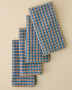 Poolside Check Napkin Set of 4
