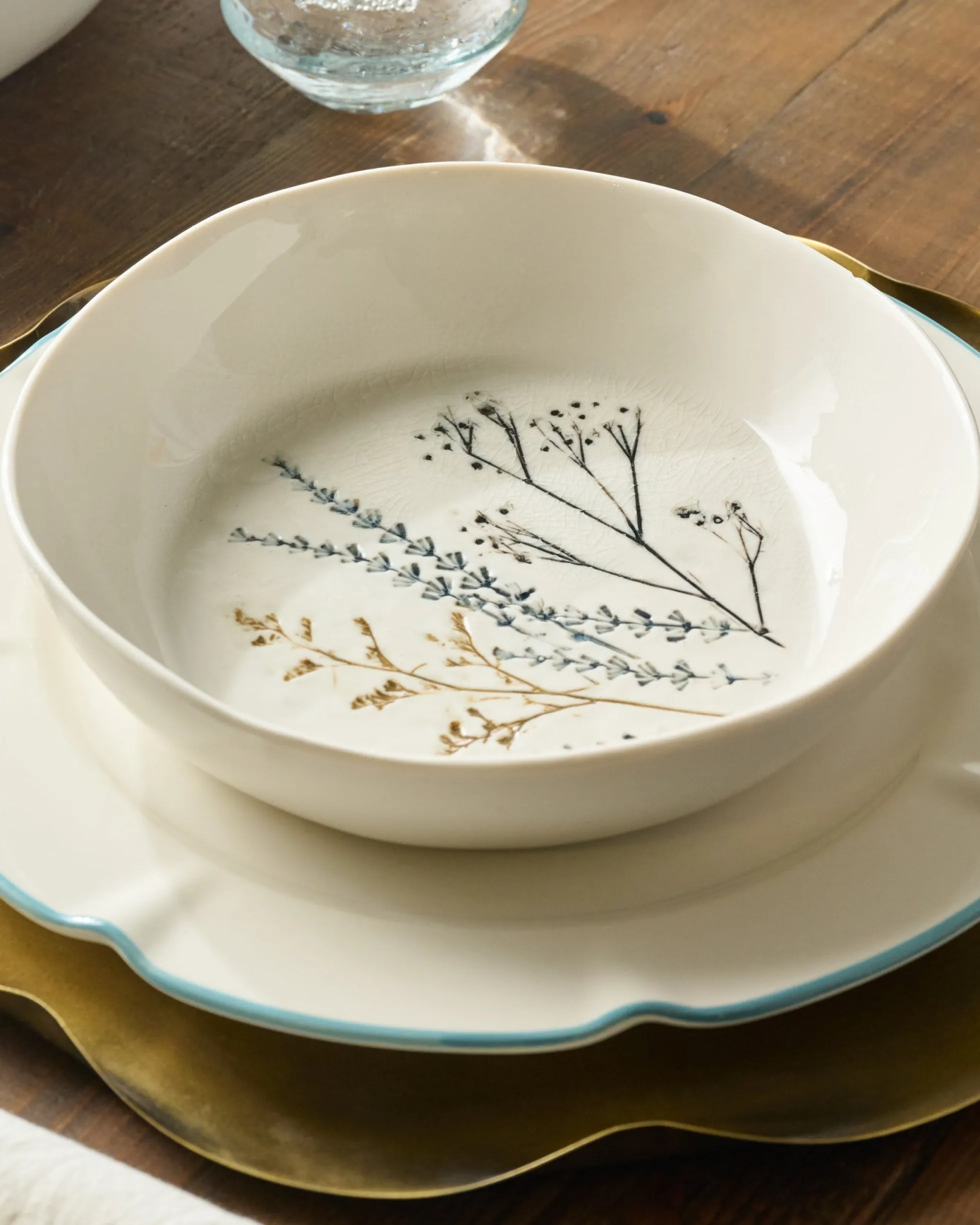 Pressed Floral Pasta Bowl