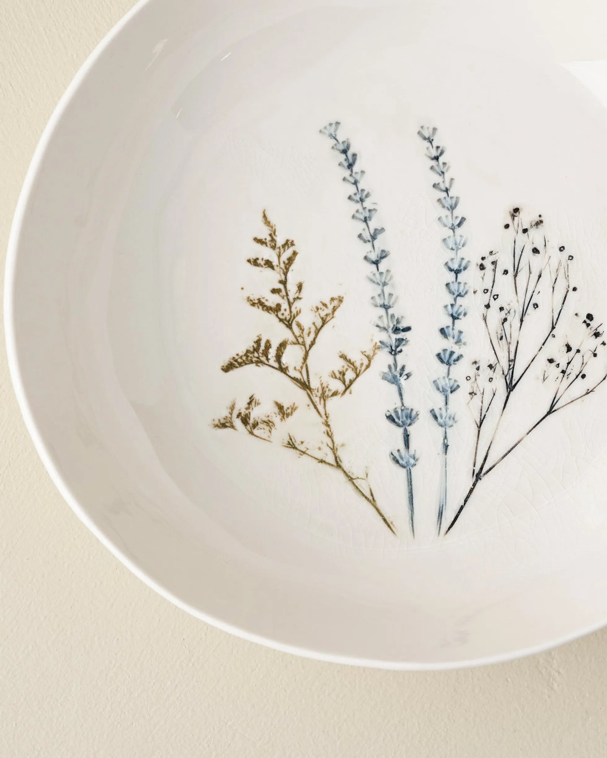 Pressed Floral Serving Bowl