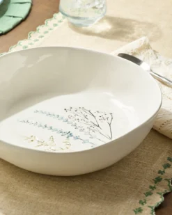 Pressed Floral Serving Bowl