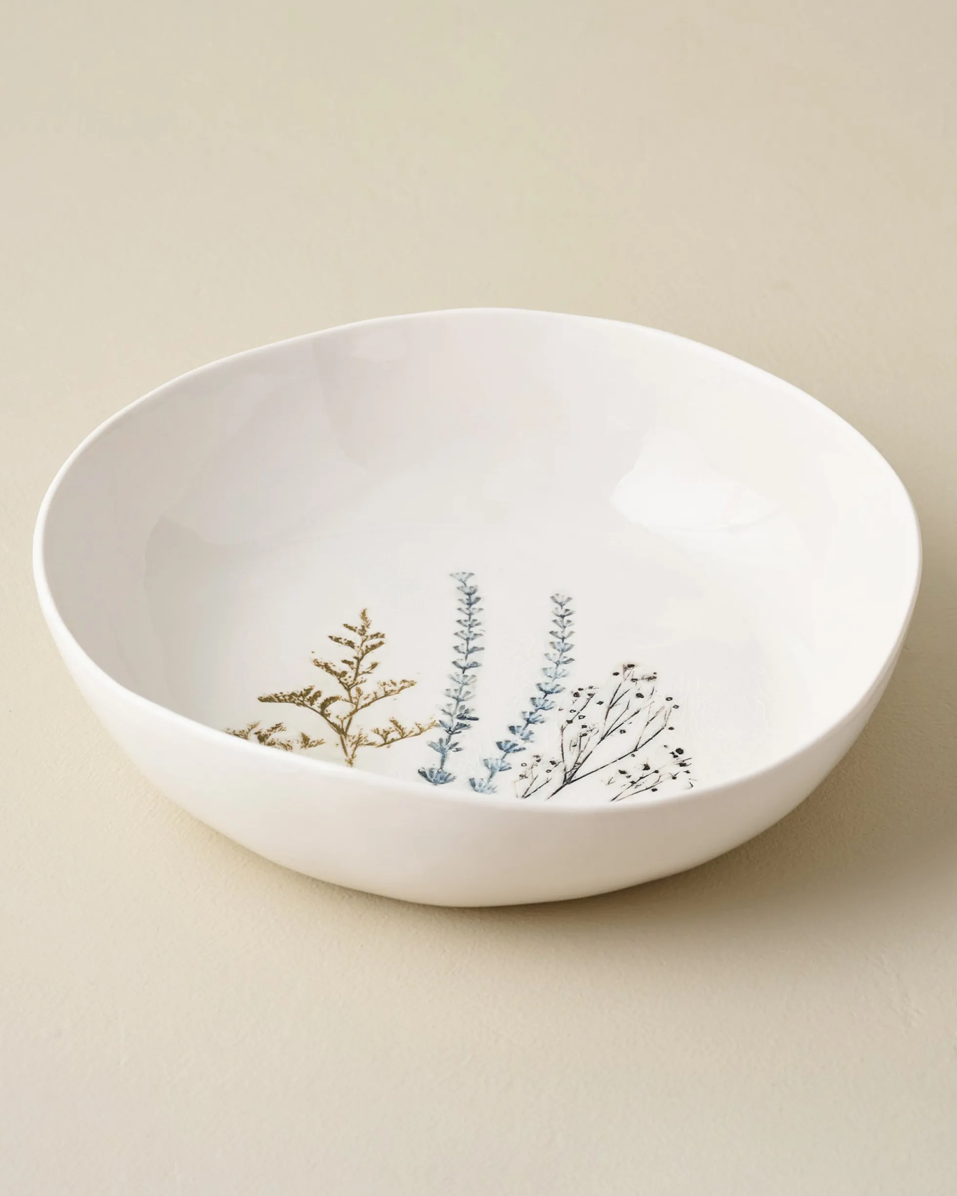 Pressed Floral Serving Bowl