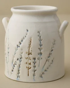 Pressed Floral Utensil Crock