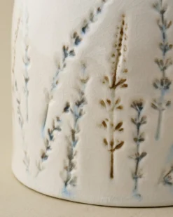 Pressed Floral Utensil Crock