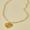 Radiant Heart Brass Chain Necklace