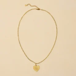 Radiant Heart Brass Chain Necklace