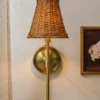 Rattan Plug-In Wall Sconce