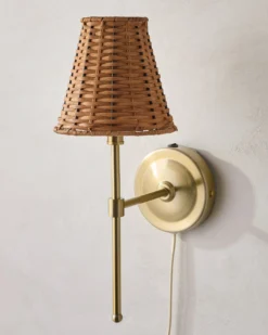 Rattan Plug-In Wall Sconce