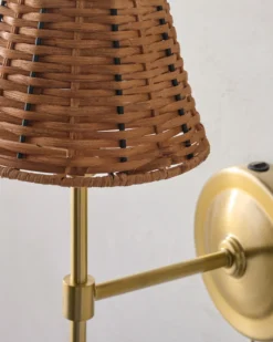 Rattan Plug-In Wall Sconce