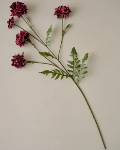 Real Touch Red Velvet Scabiosa Stem