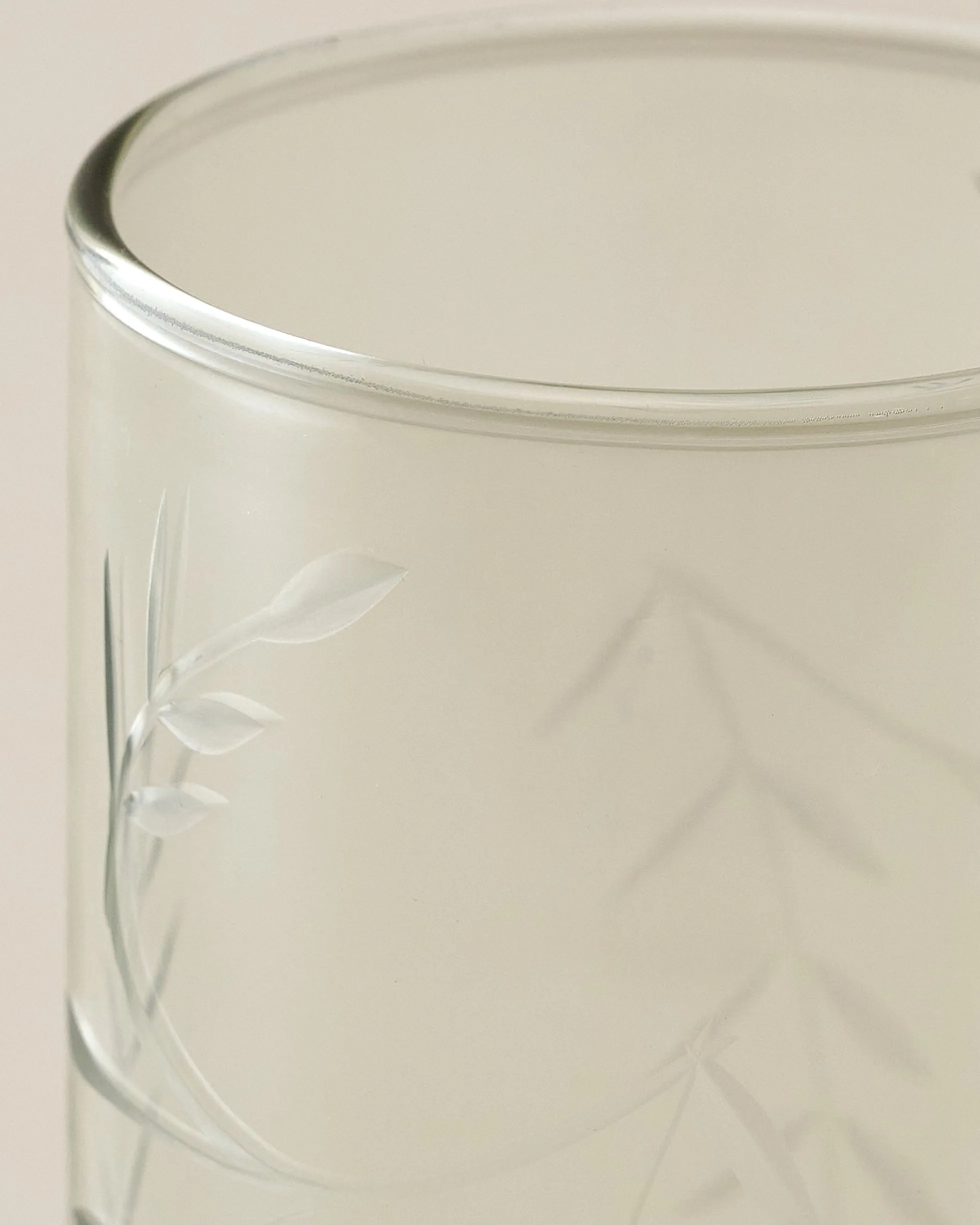 Recycled Etched Glass Tumbler, Green
