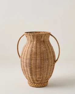 Round Rattan Vase