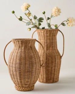 Round Rattan Vase