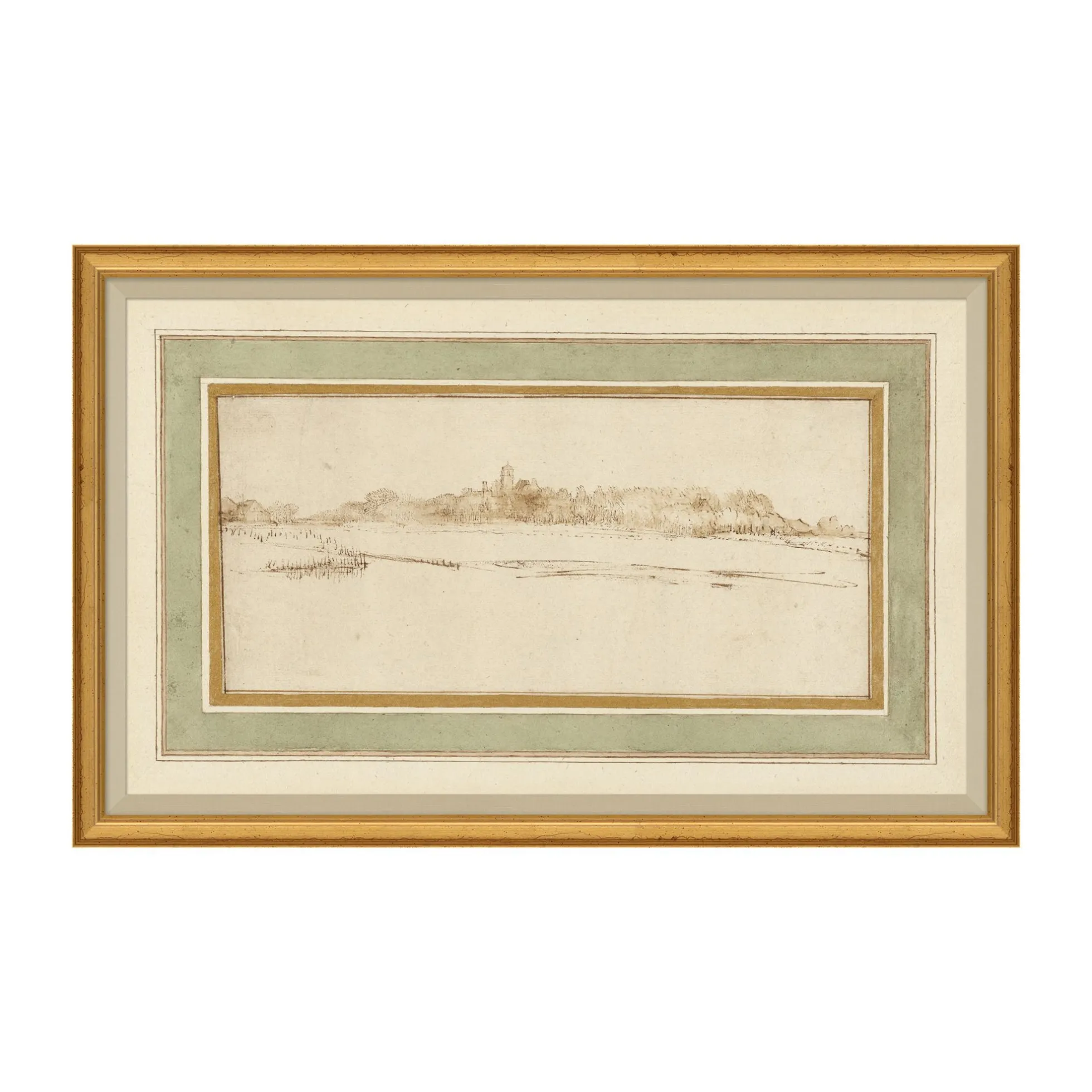 Rural Countryside Etching