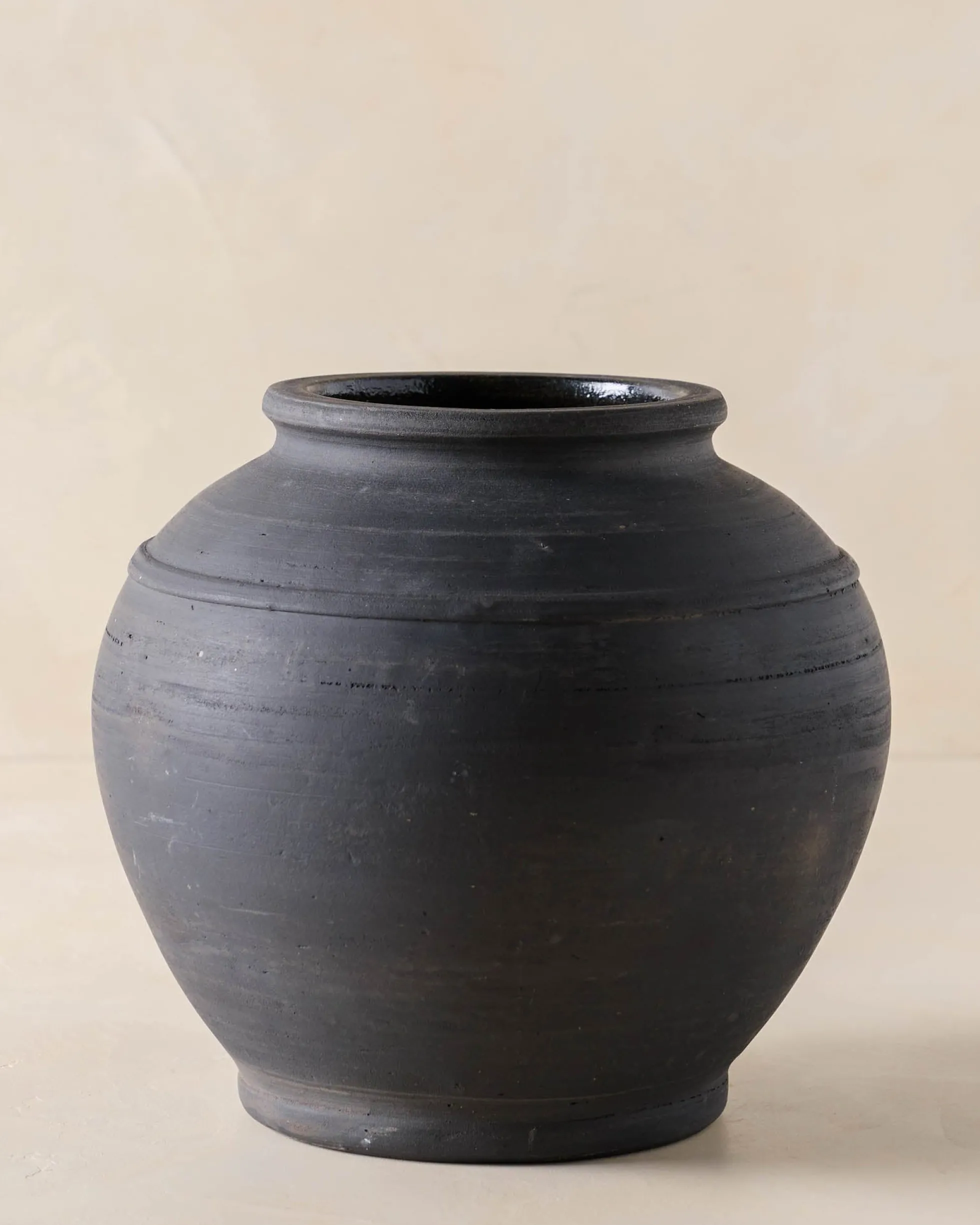 Rustic Black Hand-Made Vase