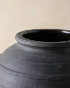 Rustic Black Hand-Made Vase