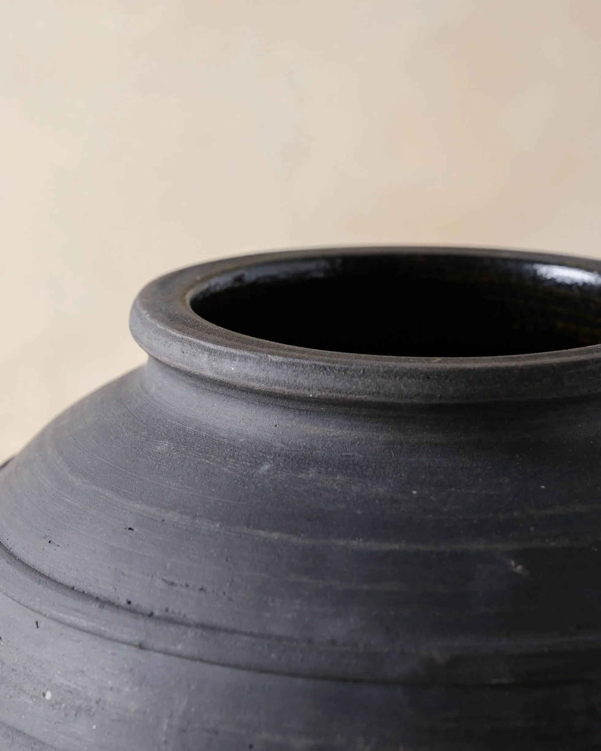 Rustic Black Hand-Made Vase