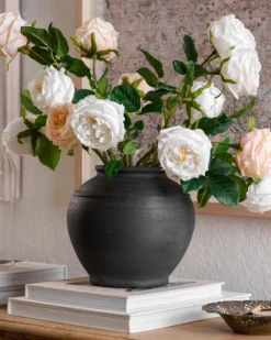 Rustic Black Hand-Made Vase