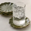 Sage Scalloped Edge Coaster Set of Four