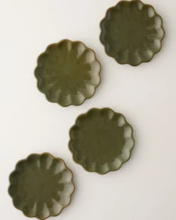 Sage Scalloped Edge Coaster Set of Four
