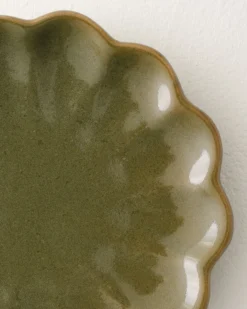 Sage Scalloped Edge Coaster Set of Four